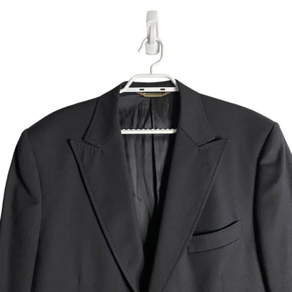 Dolce & Gabbana Men's Black Virgin Wool Single Breasted Notch Lapel Blazer - Picture 2 of 12